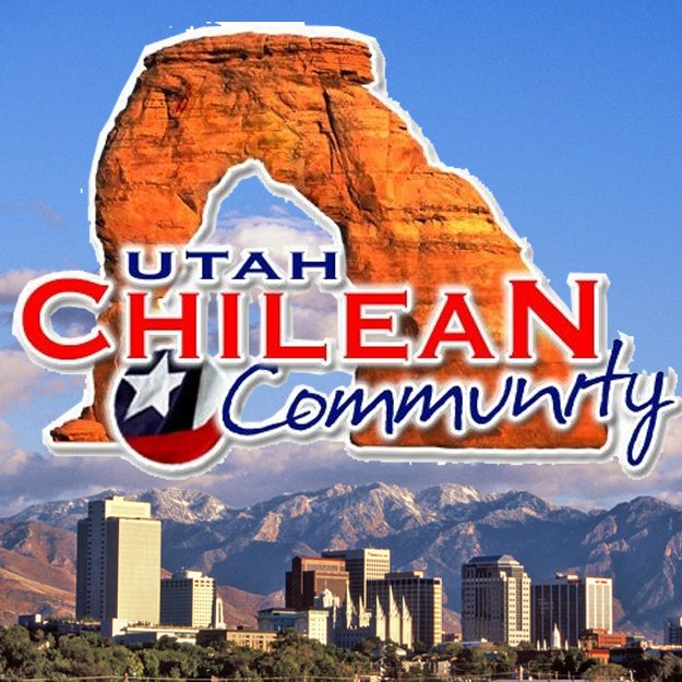 Utah Chilean Community Logo with Delicate Arch and Salt Lake City skyline
